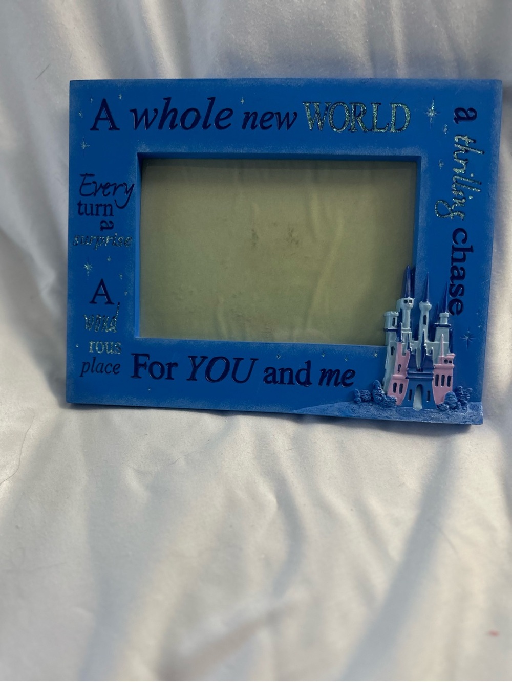 Disney Parks Blue 'A Whole New World' Castle Picture Frame